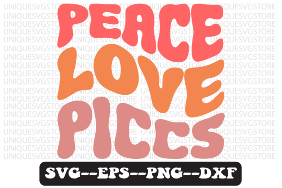 Peace Love Piccs Quote Retro Svg Design Review