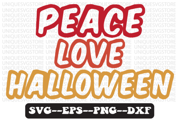 Reviewing Peace Love Halloween Retro Svg Design